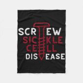 Schroef sikkelcelziekte  schroef retro canc fleece deken (Voorkant)