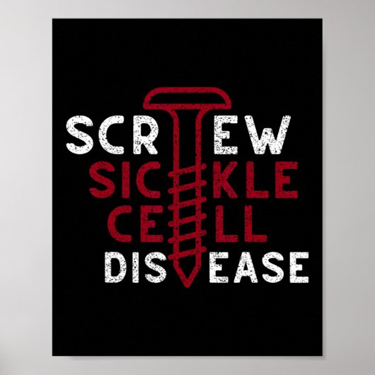 Schroef sikkelcelziekte schroef retro canc poster (Voorkant)