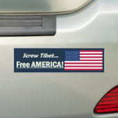 Schroef Tibet, vrij Amerika! Bumpersticker (Op auto)