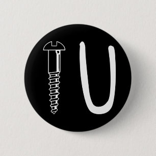 Schroef U ronde knop Button 5,7 Cm