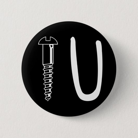 Schroef U ronde knop Button 5,7 Cm (Voorkant)