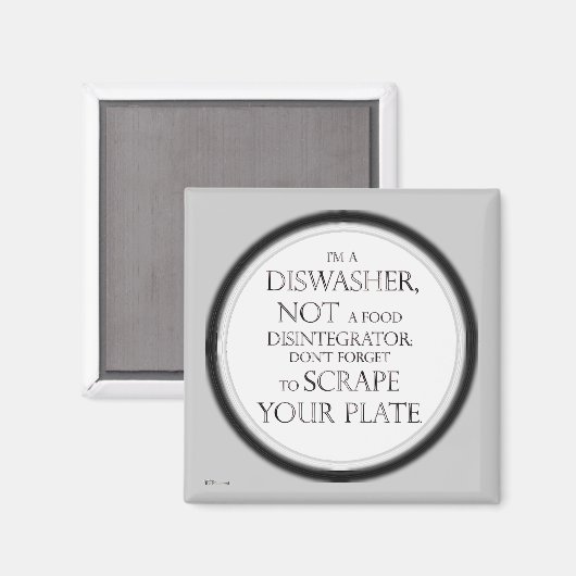 Schroef uw Bord (vaatwasmachine) (zilvereffect) Magneet (Voorkant / Achterkant)