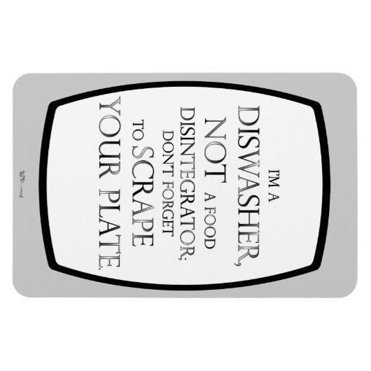 Schroef uw Bord (vaatwasmachine) (zilvereffect) Magneet (Horizontaal)