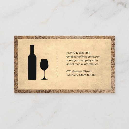 schroef | Wern-bruine lederen sierstrip Visitekaartje (Achterkant)