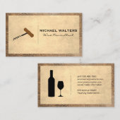 schroef | Wern-bruine lederen sierstrip Visitekaartje (Voorkant / Achterkant)