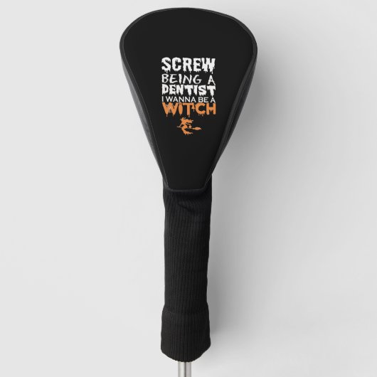 Schroef zijn tandarts wil heks Halloween Golfheadcover (Voorkant)