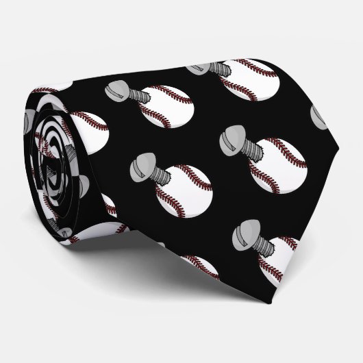 Schroefbal Stropdas (zwart) (Opgerold)