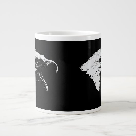 Schroefbald Eagle in Black Pick Your Background Grote Koffiekop (Voorkant)