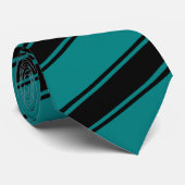 Schroefbandjes met zwarte en Blauwgroen dikte en d Stropdas (Opgerold)