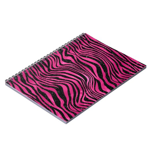 Schroefbandjes voor schitterende roze en zwarte gl notitieboek (Linkerzijde)