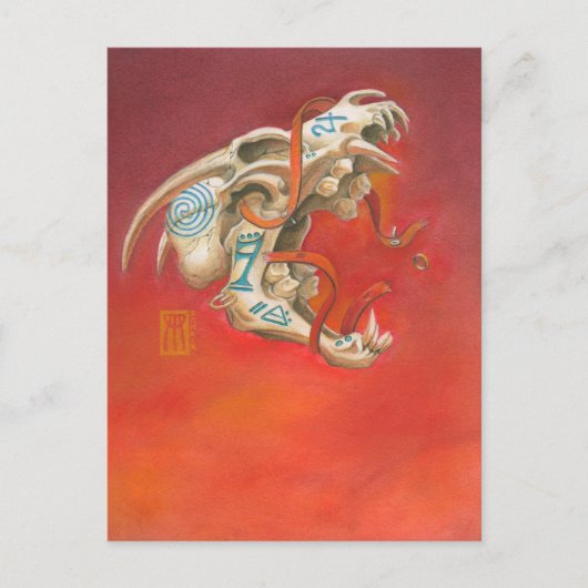 Schroefbare schedel Mini Print Briefkaart (Voorkant)