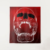 Schroefbare schedel op rood - schedels wandkleed (Voorkant)