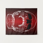 Schroefbare schedel op rood - schedels wandkleed (Voorkant (horizontaal))