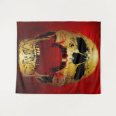 Schroefbare schedel op rood - schedels wandkleed (Voorkant (horizontaal))