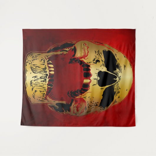 Schroefbare schedel op rood - schedels wandkleed (Voorkant (horizontaal))