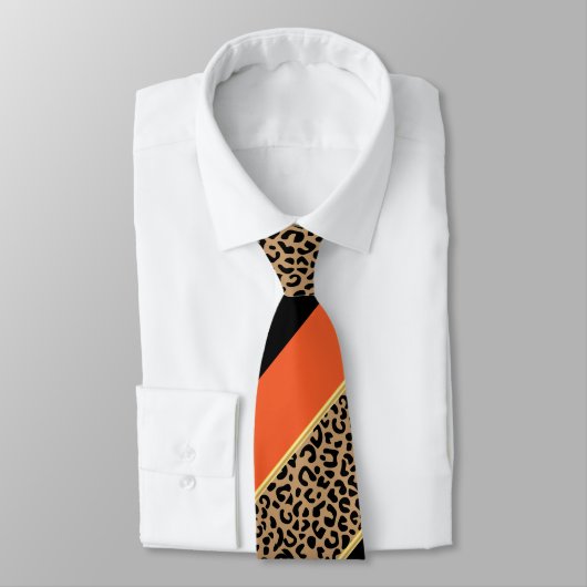Schroefblad met zwarte, gouden en Oranje diagonaal Stropdas (Gebonden)