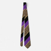 Schroefblad met zwarte, gouden en Paarse diagonaal Stropdas (Achterkant)