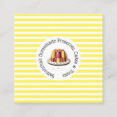 Schroefblad op gele witte strepen vierkante visitekaartje (Voorkant)