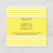 Schroefblad op gele witte strepen vierkante visitekaartje (Achterkant)