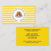 Schroefblad op gele witte strepen visitekaartje (Voorkant / Achterkant)