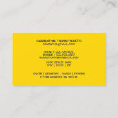 Schroefblad op gele witte strepen visitekaartje (Achterkant)