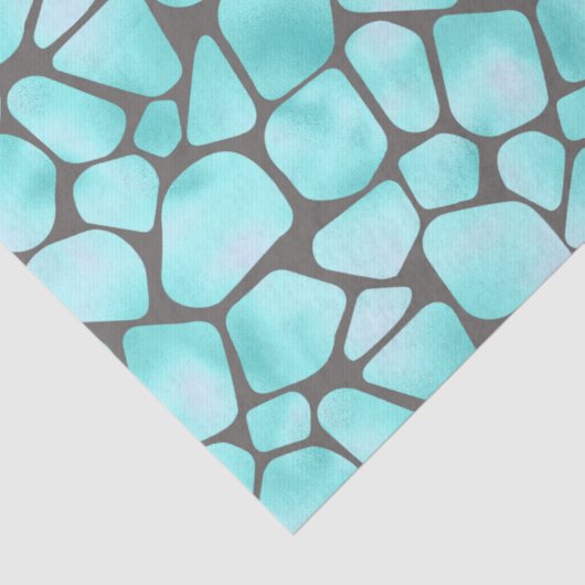 Schroefblad Turquoise en Grijze Giraffe Tissuepapier (Detail)