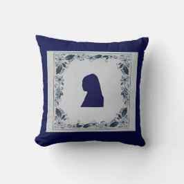 Schroefblauw tegelmeisje met een parel kussen