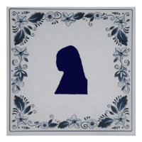 Schroefblauw tegelmeisje met een parel