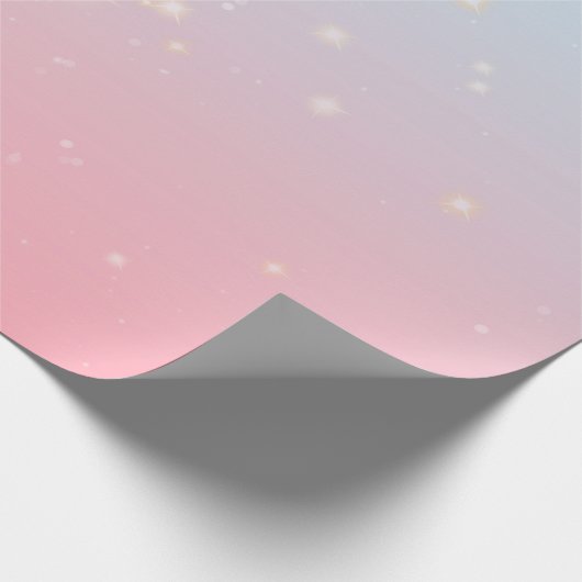 Schroefblauwe roze rok esthetische gradiënt ombre cadeaupapier (Hoek)