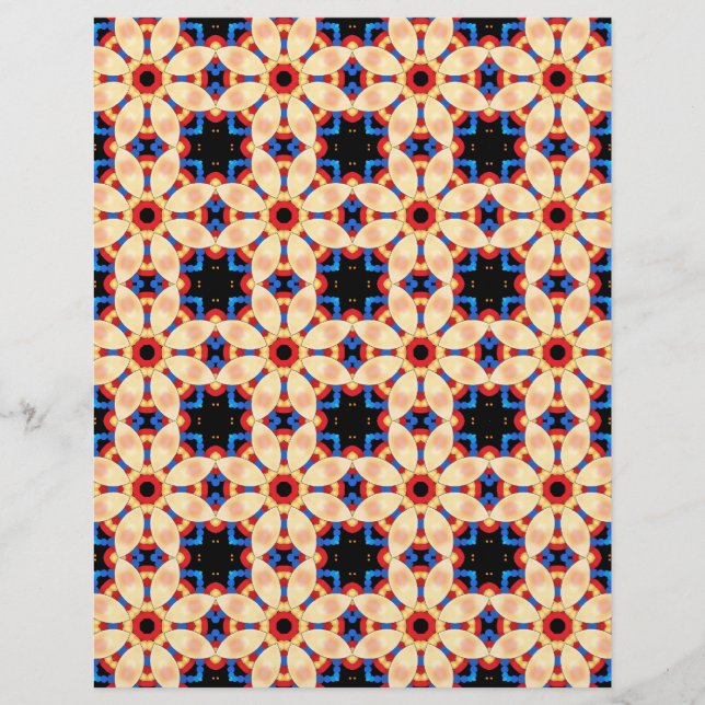 Schroefboek Rood Geel Blauw Patroon (Voorkant)