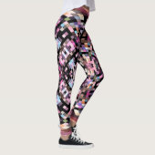 Schroefbord Abstract in zwart, roze Leggings (Rechts)