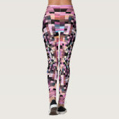 Schroefbord Abstract in zwart, roze Leggings (Achterkant)
