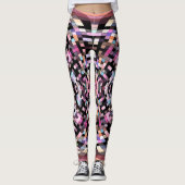Schroefbord Abstract in zwart, roze Leggings (Voorkant)