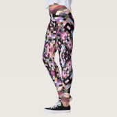 Schroefbord Abstract in zwart, roze Leggings (Links)