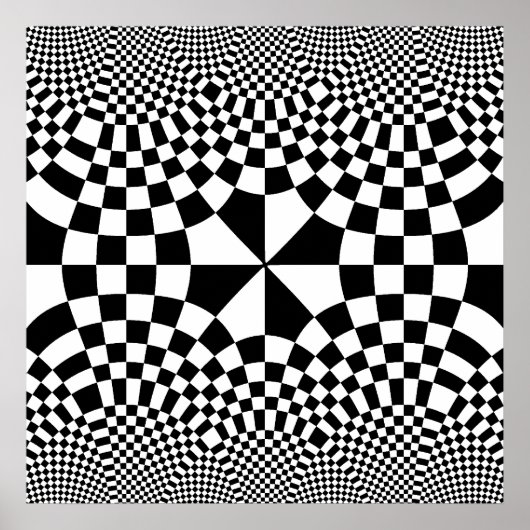 Schroefcontrole optische illusie zwart-wit poster (Voorkant)