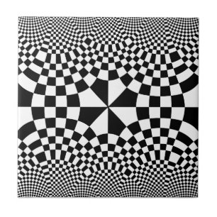 Schroefcontrole optische illusie zwart-wit tegeltje