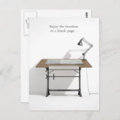 Schroefdeslamp en blanco papier briefkaart (Voorkant / Achterkant)