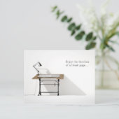 Schroefdeslamp en blanco papier briefkaart (Staand voorkant)