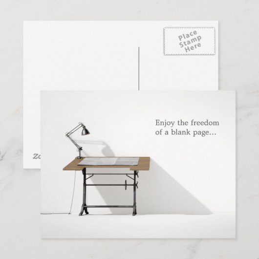 Schroefdeslamp en blanco papier briefkaart (Voorkant / Achterkant)