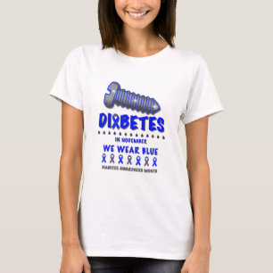 Schroefdiabetes in november Draag we blauwhelmen T-shirt