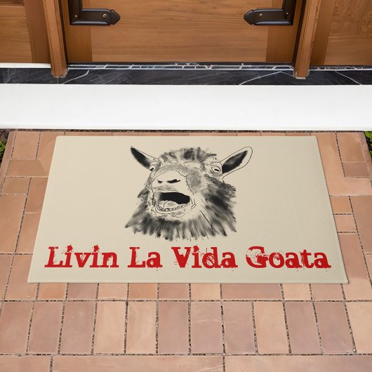 Schroefdier Funny Slogan Livin La Vida Goata Deurmat