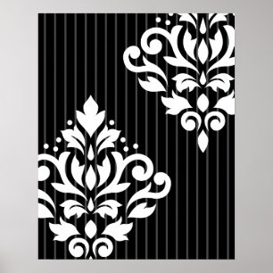 Schroefdop Art I White op grijze strepen en zwart Poster
