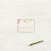 schroefdraad met regels en selectievakje post-it® notes (Op bureau)