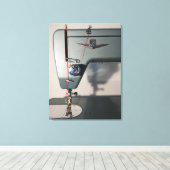 schroefdraadnaaimachine uit het midden van de eeuw canvas afdruk (Insitu (Houten vloer))