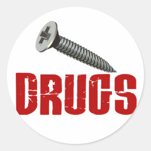 Schroefdrugs Ronde Sticker