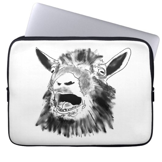 Schroefgeit Funny Drawing Laptop Sleeve (Voorkant)