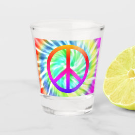 Schroefglas voor Tie Dye Peace Sign-ontwerp Shot Glas