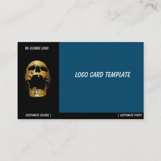 Schroefhuid - goudschedel Logo Visitekaartje (Voorkant)