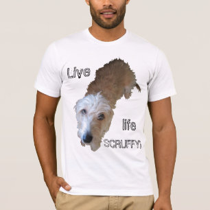 Schroefige Dog 'Live life SCRUFFY!' Volwassenen T- T-shirt