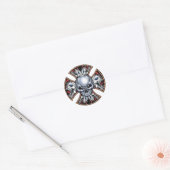 Schroefijzer schedel ronde sticker (Envelop)